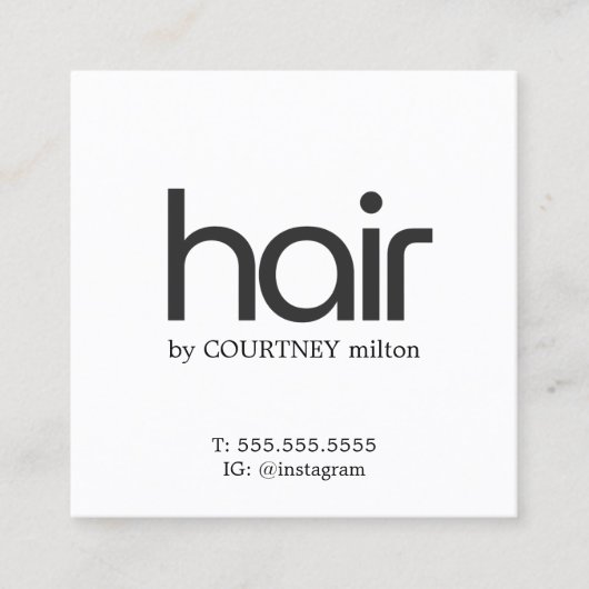 Modern Elegant Zwart Wit Vet Faux Goud Hart Vierkante Visitekaartje (Voorkant)