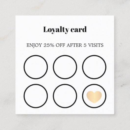 Modern Elegant Zwart Wit Vet Faux Goud Hart Vierkante Visitekaartje (Achterkant)