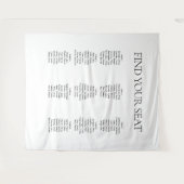 Modern Elegant Zwart Wit Vind Uw Zitplaats Huwelij Wandkleed (Voorkant (horizontaal))