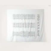 Modern Elegant Zwart Wit Vind Uw Zitplaats Huwelij Wandkleed (Voorkant (horizontaal))