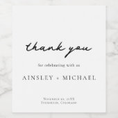 Modern Elegant Zwart & Wit Wijn Etiket (Enkel label)