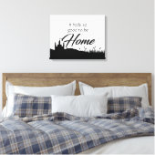 Modern elegant zwart-wittekenteken decor canvas afdruk (Insitu (Slaapkamer))