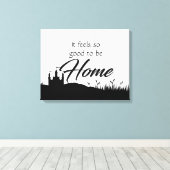Modern elegant zwart-wittekenteken decor canvas afdruk (Insitu (Houten vloer))