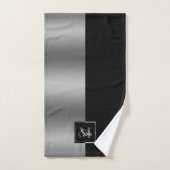 Modern Elegant Zwart & Zilver geometrisch ontwerp Bad Handdoek (Handdoek)