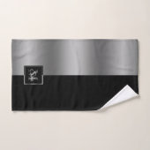 Modern Elegant Zwart & Zilver geometrisch ontwerp Bad Handdoek (Handdoek)