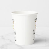 modern elegant zwarte en gouden 70e verjaardag papieren bekers (Rechts)