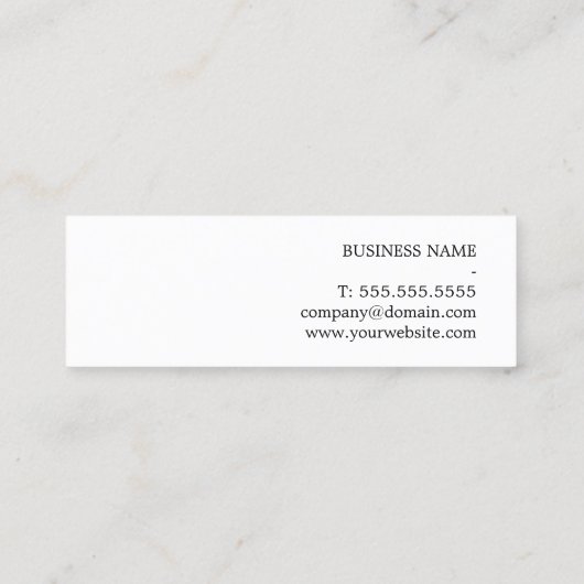 Modern Elegant ZwartWit Vet Monogram Consultant Mini Visitekaartje (Achterkant)