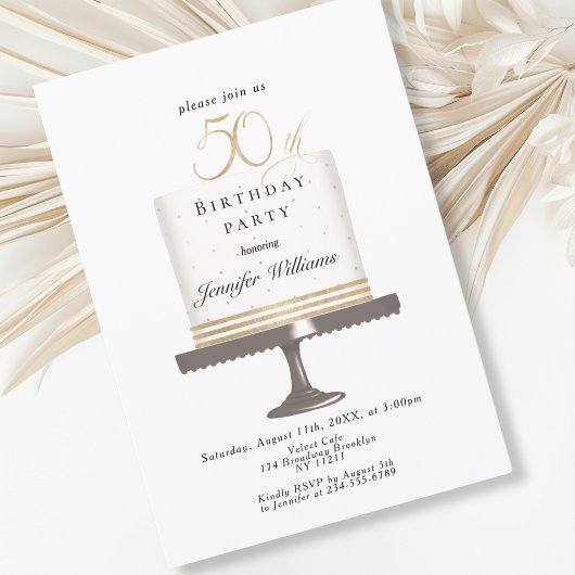Modern, elegante  50. Geburtstag Kaart