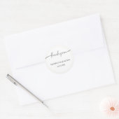 Modern Elegante Beige Wit Ronde Sticker (Envelop)