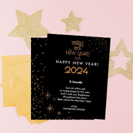 Modern & Elegante Gouden Glitter Laten we Toast Feestdagenkaart