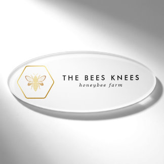 Modern & Elegante Gouden Imker Naambadge