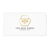 Modern & Elegante Gouden Imker Retour Etiket (Voorkant)