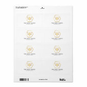 Modern & Elegante Gouden Imker Retour Etiket (Full Sheet)