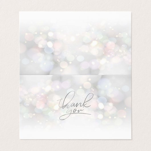Modern elegante kleurrijke bokeh - Hartelijk dank Visitekaartje (Buitenkant ongevouwen)