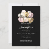 Modern, elegante Luftballon Einladung Kaart (Voorkant)