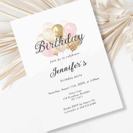 Modern, elegante Luftballon Kaart