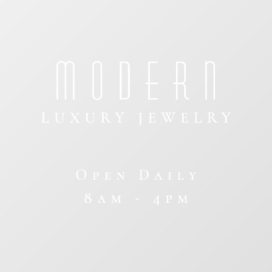 Modern elegante luxe juwelen business angled dash raamsticker (Vel)