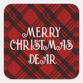 Modern Elegante Plaid Vierkante Sticker (Voorkant)