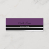 Modern elegante professional, Violet, striped Mini Visitekaartje (Voorkant)