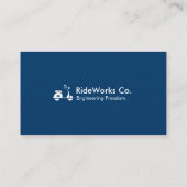 Modern Elegante RideWorks Co Schoon Wit Diep Navy Visitekaartje (Achterkant)