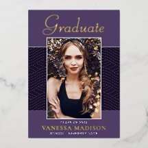 Modern | Elegante Script 1 Foto Folie Grad Card