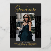 Modern | Elegante Script 1 Foto Folie Grad Card