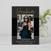 Modern | Elegante Script 1 Foto Folie Grad Card Uitnodiging (Staand Voorkant)