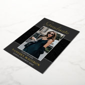 Modern | Elegante Script 1 Foto Folie Grad Card Uitnodiging (Gedraaid)