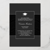 Modern | Elegante Script 1 Foto Folie Grad Card Uitnodiging (Achterkant)