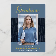 Modern | Elegante Script 1 Foto Folie Grad Card