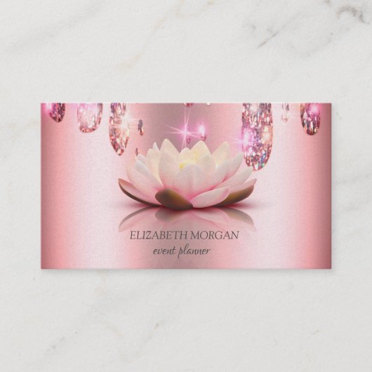 Modern elegante stijlvolle Lotus, Drop Visitekaartje (Voorkant)