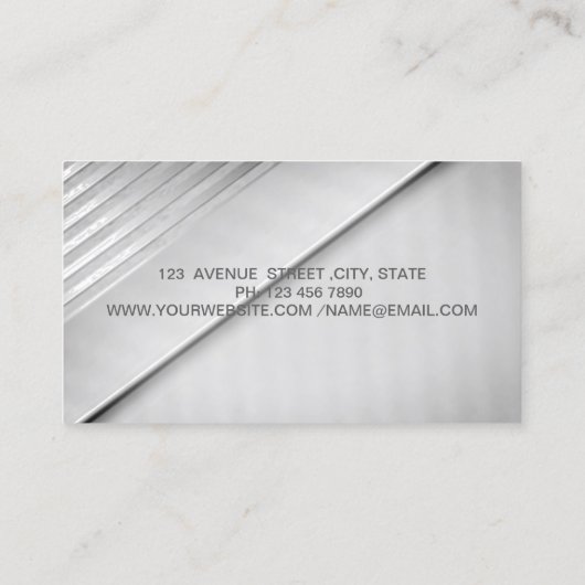 Modern elegante stijlvolle professional, zilver visitekaartje (Achterkant)