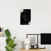 Modern, elegante witte bloemen , prijstlijst poster (Thuiskantoor)