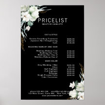 Modern, elegante witte bloemen , prijstlijst