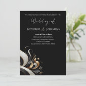 Modern Elegante Zwart en Goud Kaart (Staand voorkant)