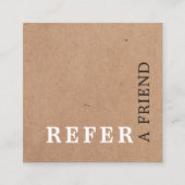 Modern ElegantPrinted Kraft Beauty Referral-Kaart Aanbevelingskaartje (Voorkant)