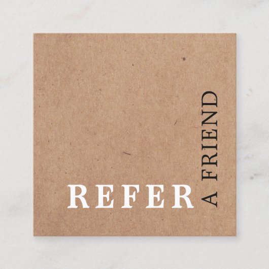 Modern ElegantPrinted Kraft Beauty Referral-Kaart Aanbevelingskaartje (Voorkant)