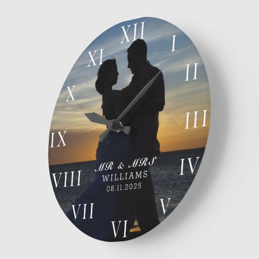 Modern Elegeant Foto Nieuw Getrouwd Huwelijk Grote Klok (Hoek)