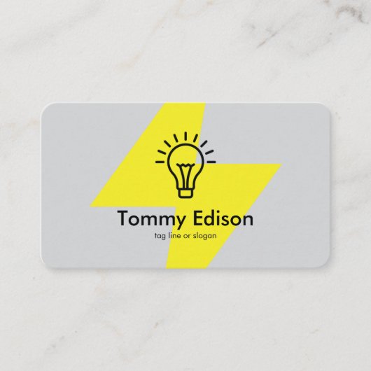 Modern elektricien minimalistisch grijs Visitekaar Visitekaartje (Voorkant)