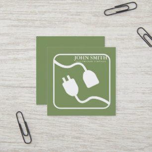 Modern Elektricien Verlengsnoer Logo Zwart  Vierkante Visitekaartje
