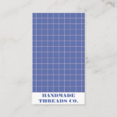 Modern elektrisch blauw geruit patroon QR-code Visitekaartje (Voorkant)