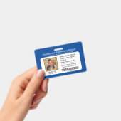 Modern Elementary School Student ID Badge blauw (Handheld)