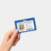 Modern Elementary School Student ID Badge blauw (Handheld)