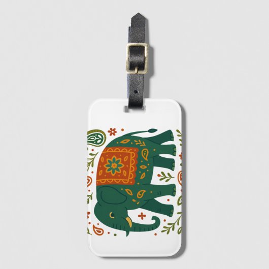 Modern Elephant Art Pillow Bagagelabel (Voorkant (verticaal))