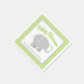 Modern Elephant Baby shower Green en Grey Servetten (Hoek)