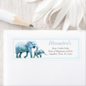 Modern Elephant Baby shower Invitation Etiket (Insitu)