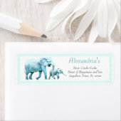 Modern Elephant Baby shower Invitation Etiket (Insitu)