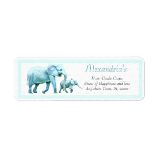 Modern Elephant Baby shower Invitation Etiket