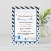 Modern Elephant Baby shower Invitation Kaart (Staand voorkant)