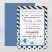 Modern Elephant Baby shower Invitation Kaart (Voorkant / Achterkant)